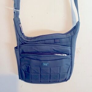 Grey Lug Flutter Mini Cross Body bag purse vegan